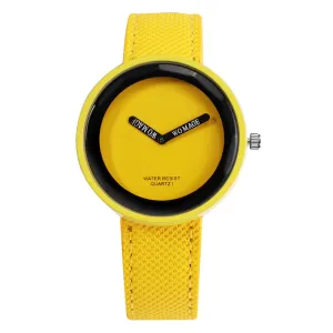 Colorful Watch with Leather Band