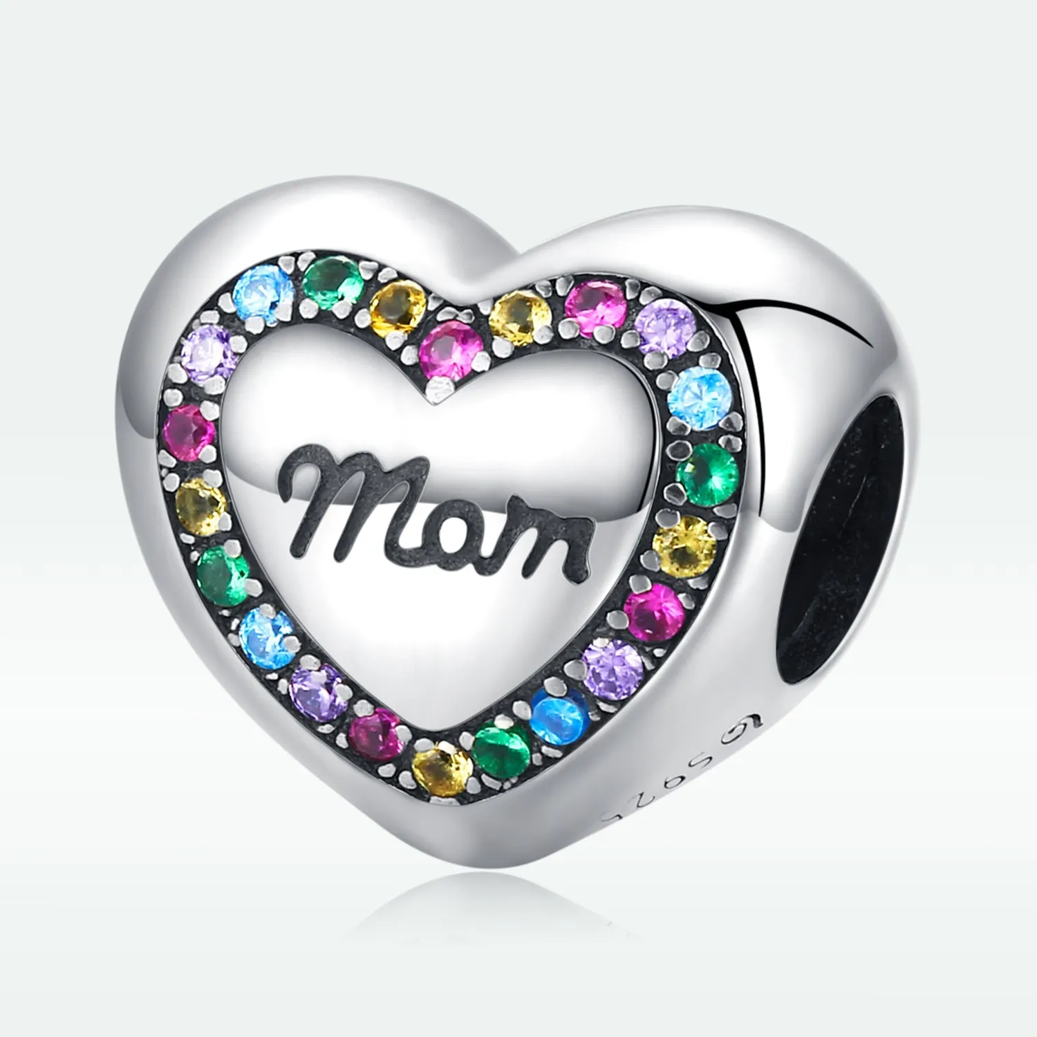 Colourful Mom Heart Charm