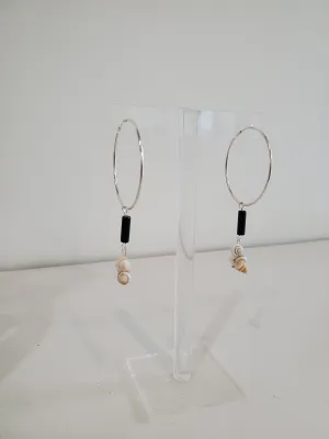 Confetti Hoop Earrings - Sterling Silver natural multi