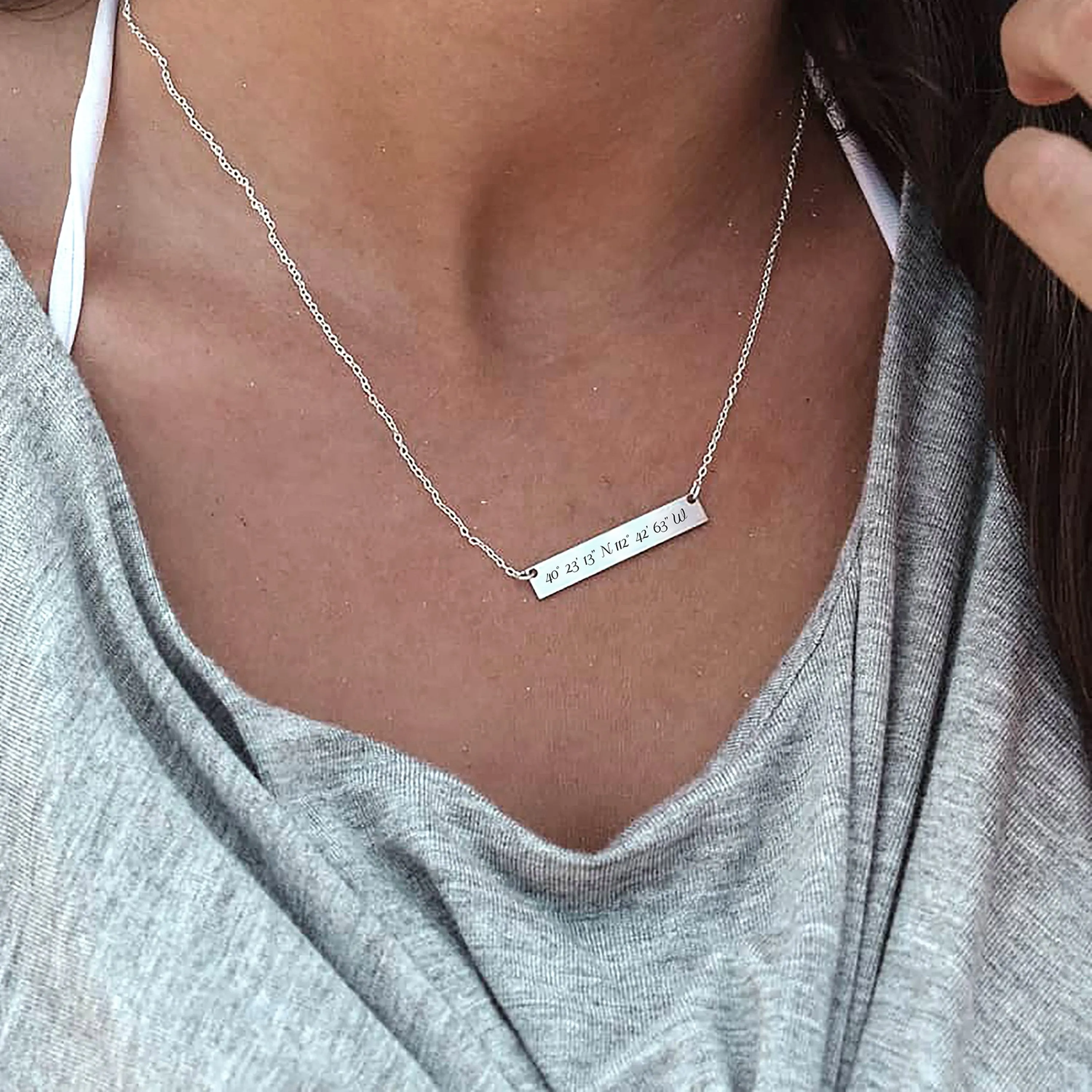 Coordinates Bar Necklace