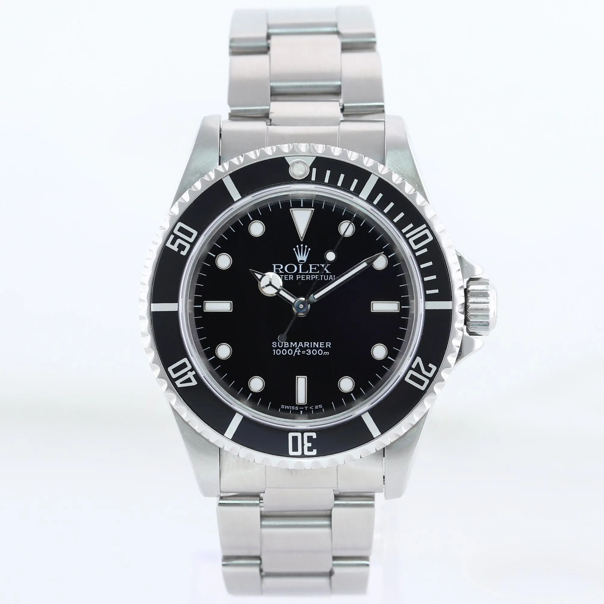 Copy of Rolex Submariner No-Date 2 line Tritium dial 14060 Steel Black 40mm Watch Box