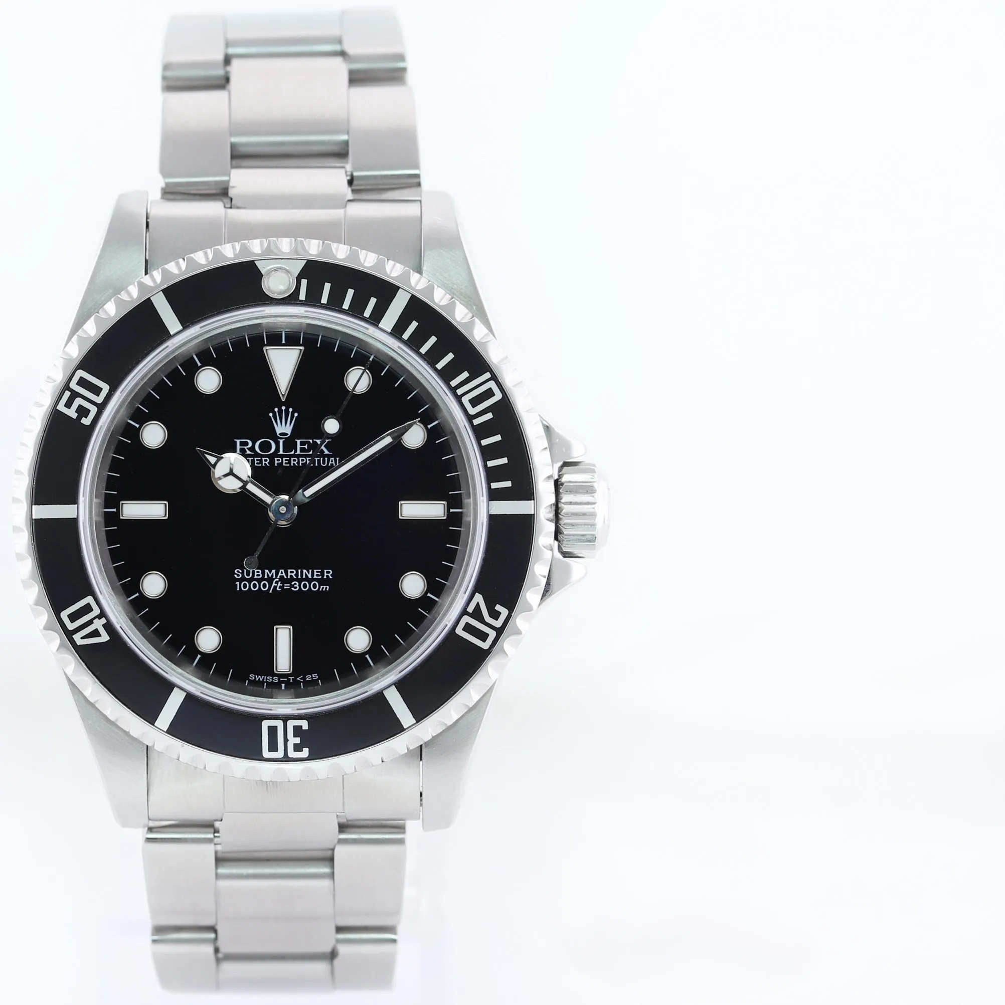 Copy of Rolex Submariner No-Date 2 line Tritium dial 14060 Steel Black 40mm Watch Box