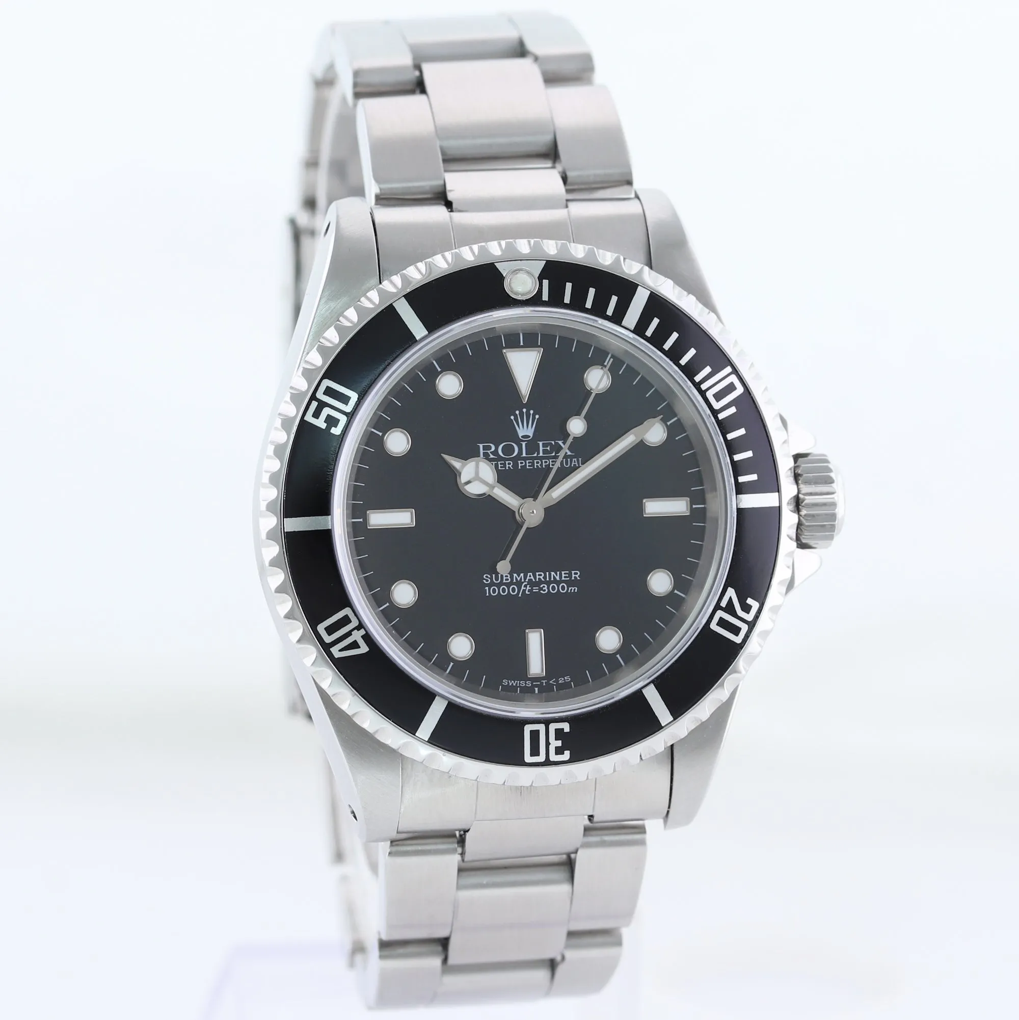 Copy of Rolex Submariner No-Date 2 line Tritium dial 14060 Steel Black 40mm Watch Box