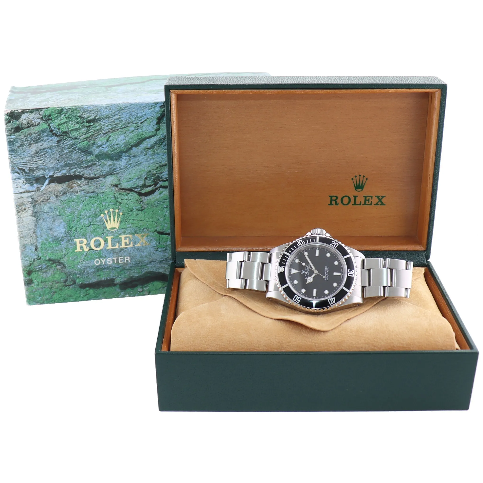 Copy of Rolex Submariner No-Date 2 line Tritium dial 14060 Steel Black 40mm Watch Box