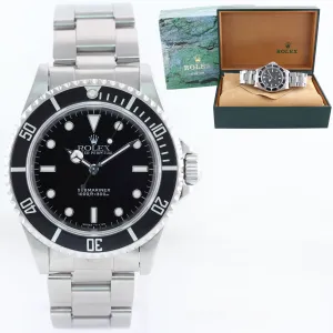 Copy of Rolex Submariner No-Date 2 line Tritium dial 14060 Steel Black 40mm Watch Box