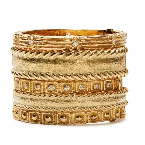 Coskey's Column Bangle With Diamonds