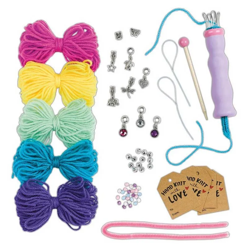 Creativity for Kids Quick Knit Charm Bracelets - Create 10 DIY Friendship Bracelets, Kids Jewelry Making Kit