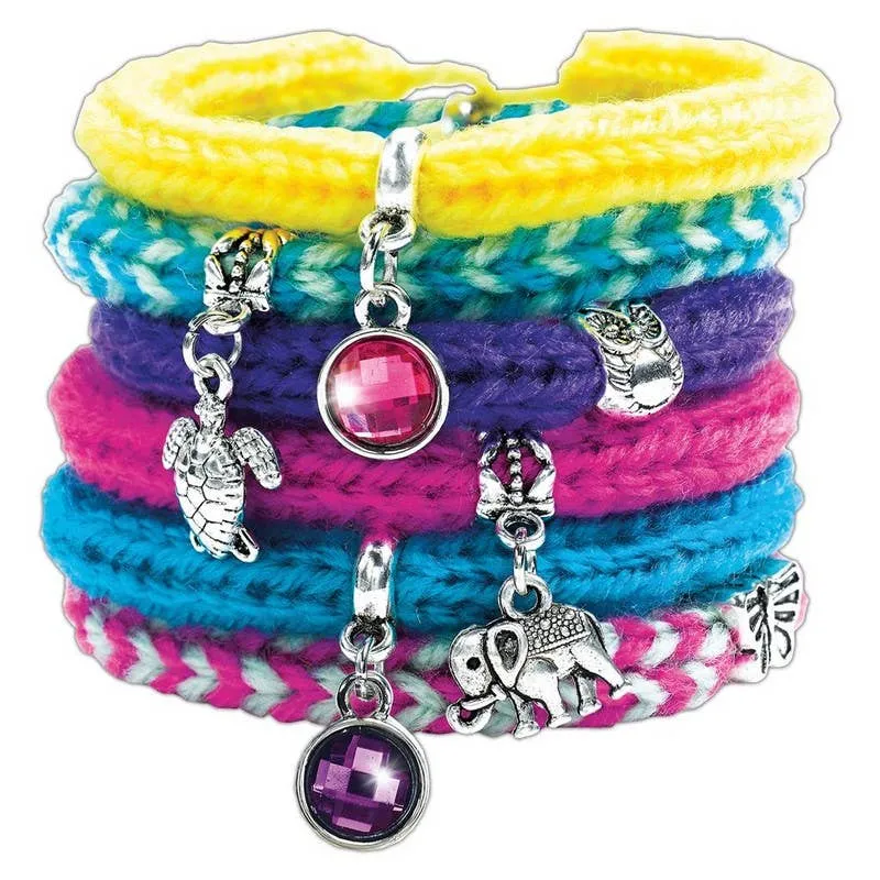Creativity for Kids Quick Knit Charm Bracelets - Create 10 DIY Friendship Bracelets, Kids Jewelry Making Kit