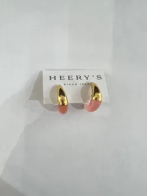Crescent Moon Lobster Stud Earrings