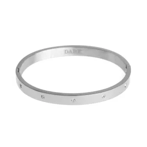 CRYSTAL DOT BANGLE SILVER