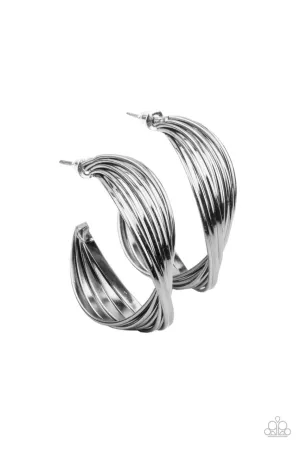 Curves in All the Right Places Black Paparazzi Earrings