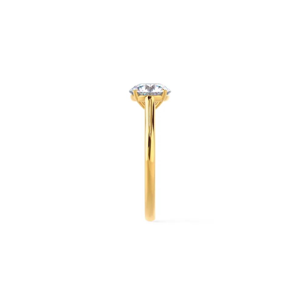 Custom Round Brilliant Solitaire Diamond Ring and Wedding Band