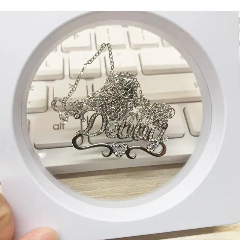 Customize This Heart W/ Name Bling Necklace