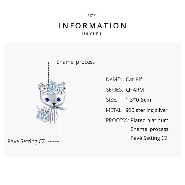 Cute Cat Flower Charm