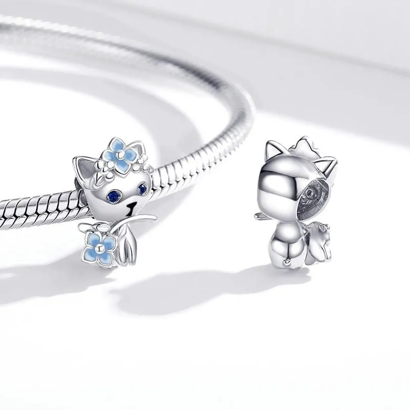Cute Cat Flower Charm