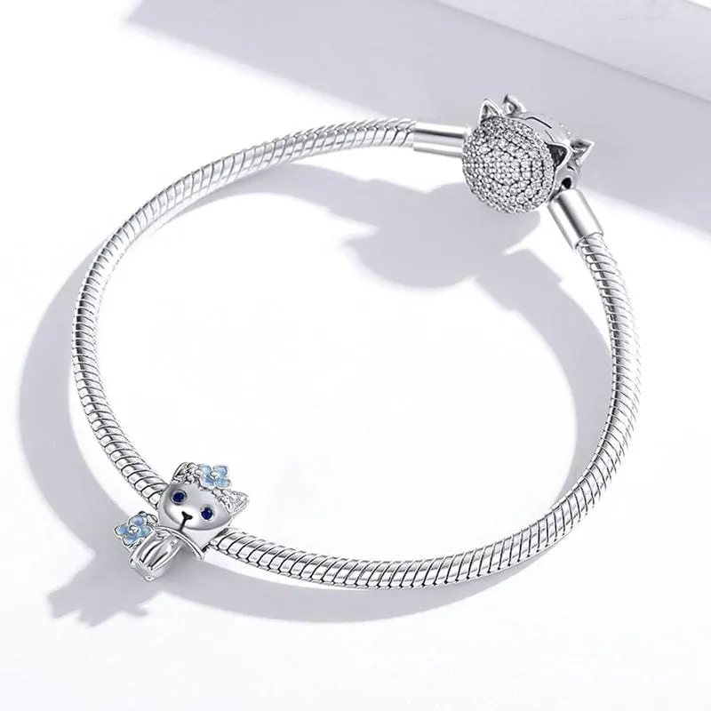 Cute Cat Flower Charm
