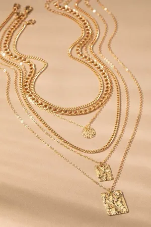 D9039 6 mixed chain necklaces set