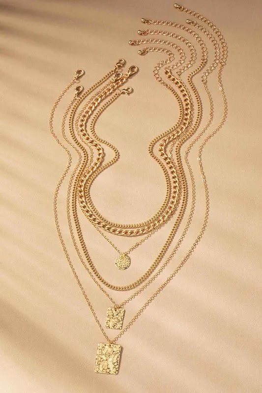D9039 6 mixed chain necklaces set
