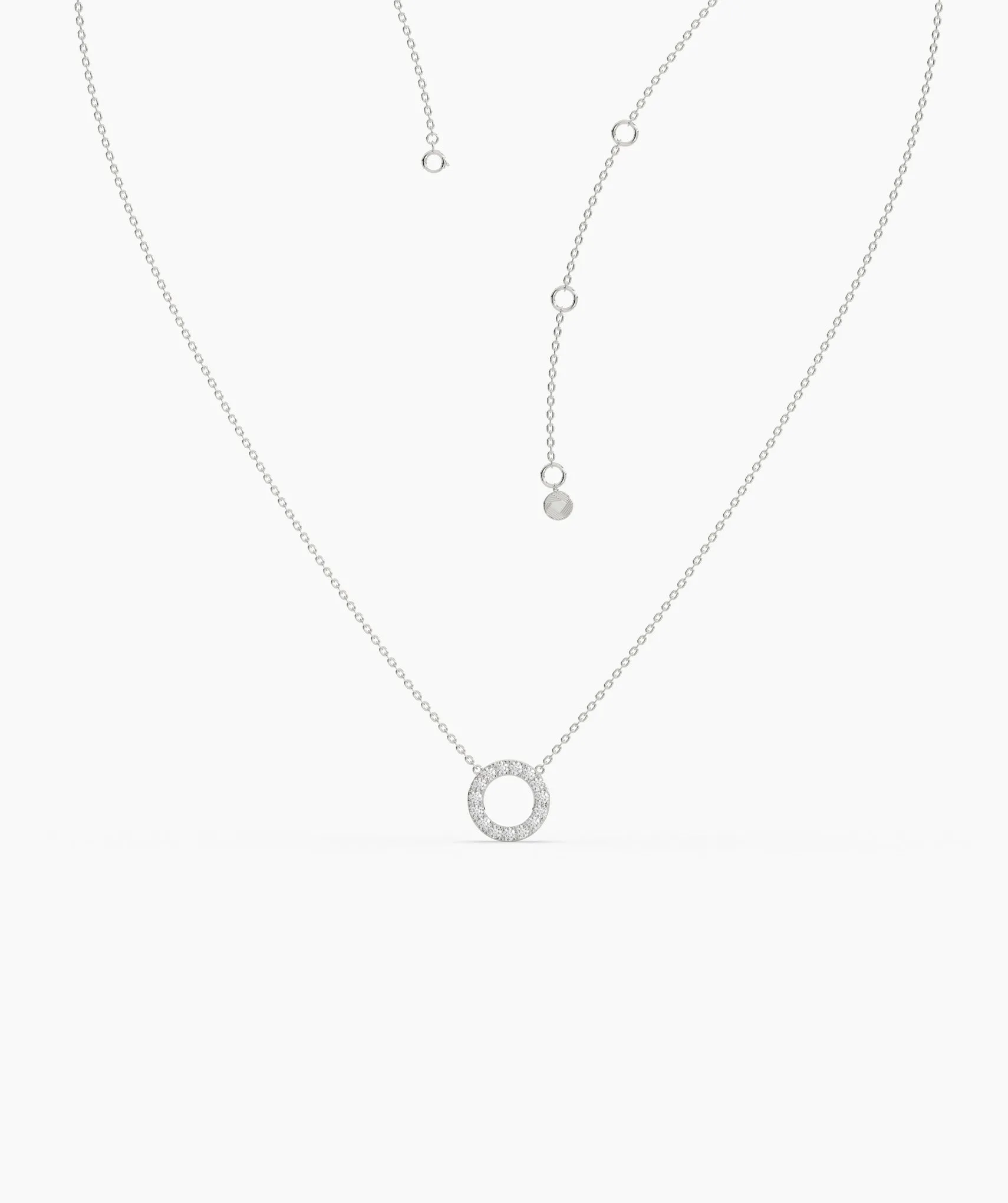 Dainty 14K Gold Diamond Circle Pendant