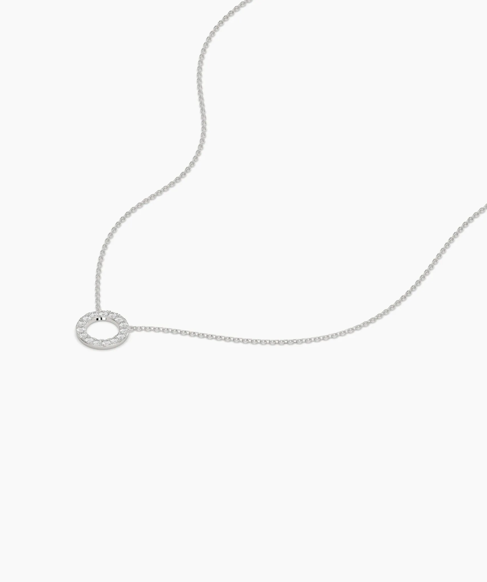 Dainty 14K Gold Diamond Circle Pendant