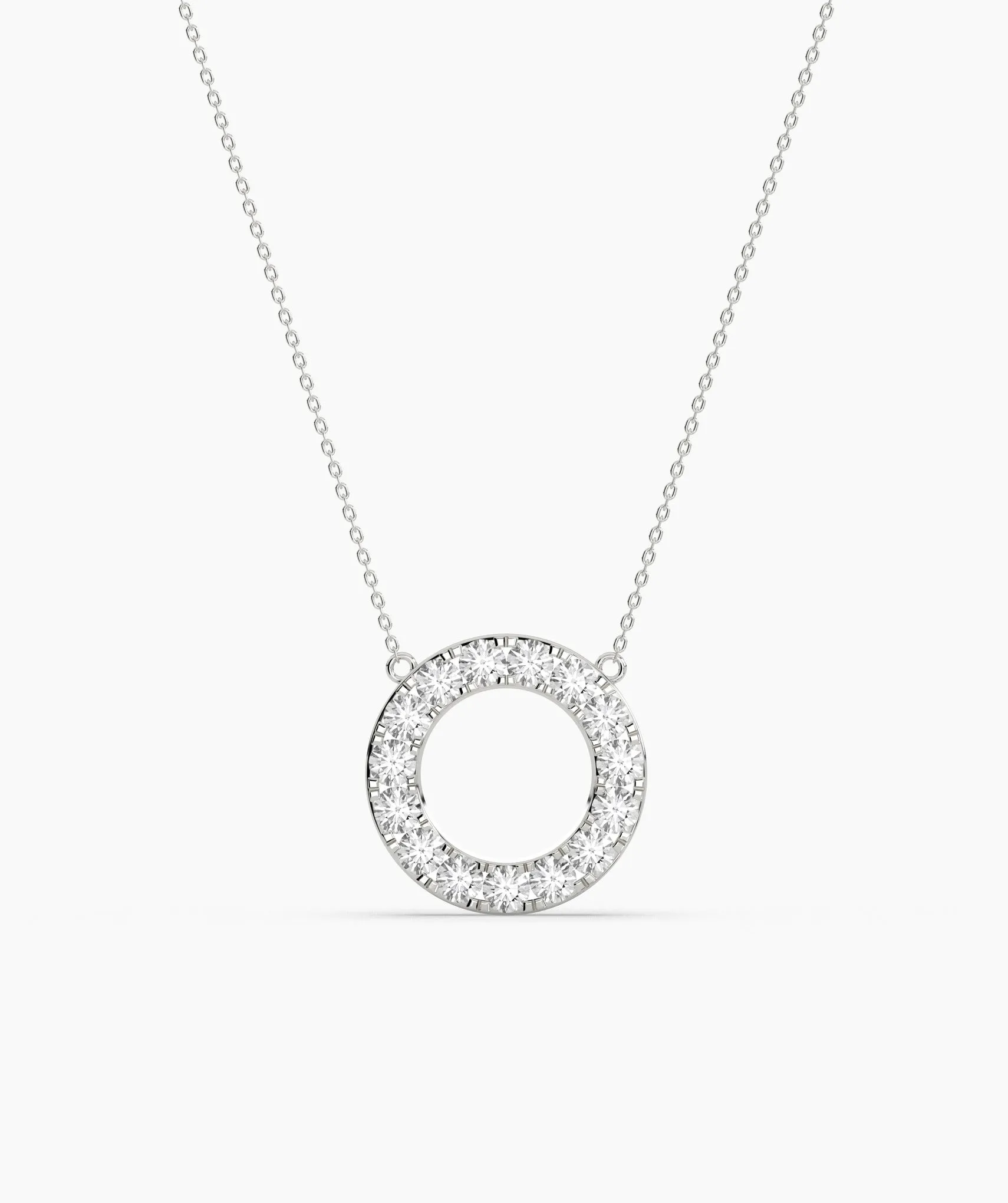 Dainty 14K Gold Diamond Circle Pendant