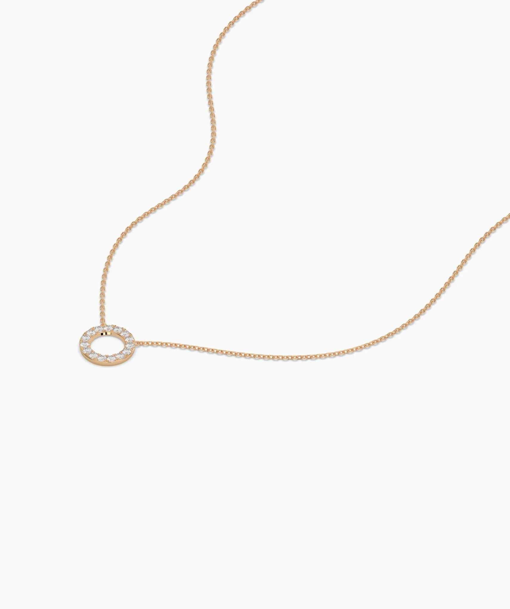 Dainty 14K Gold Diamond Circle Pendant
