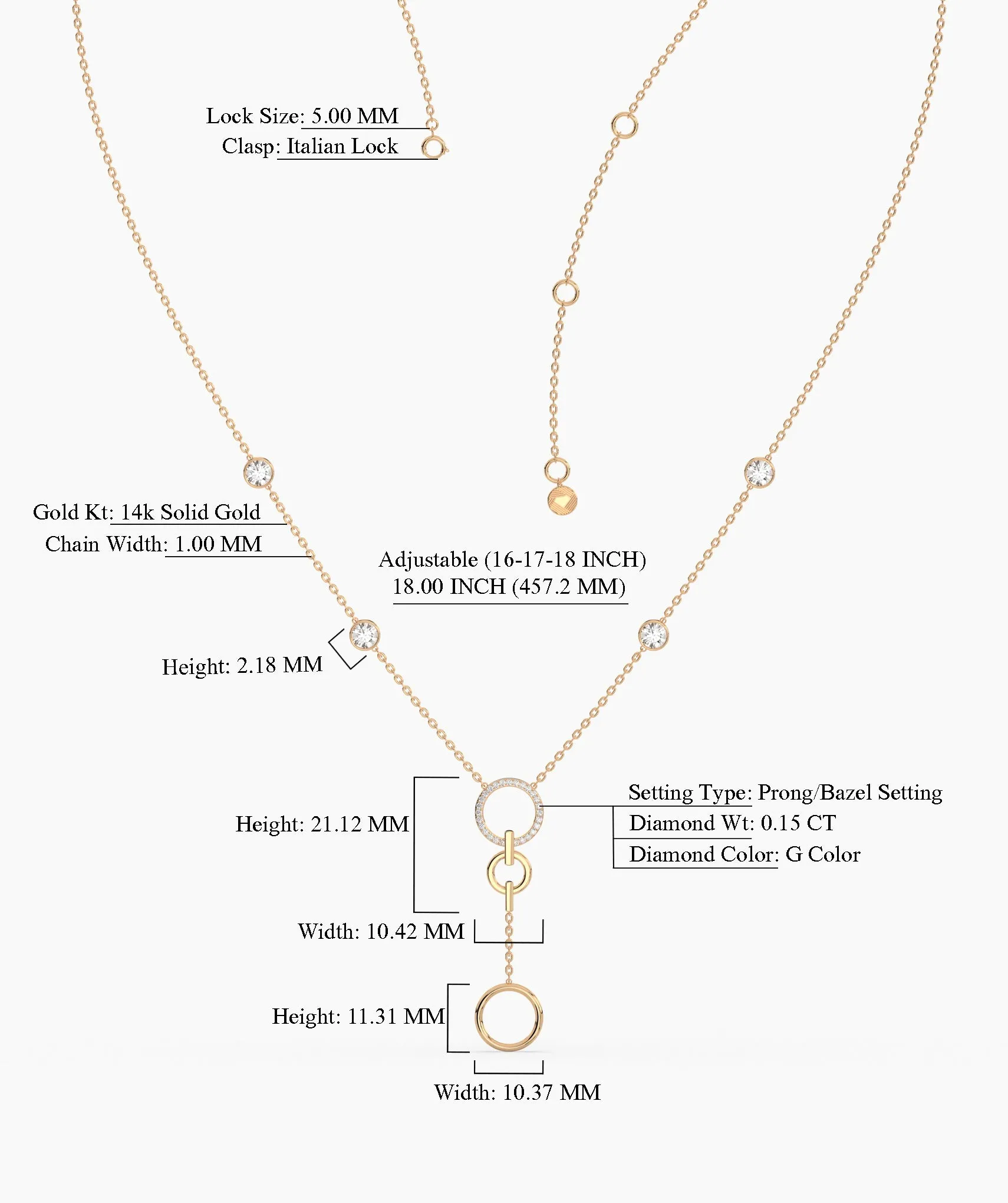 Dainty Gold Lariat Necklace