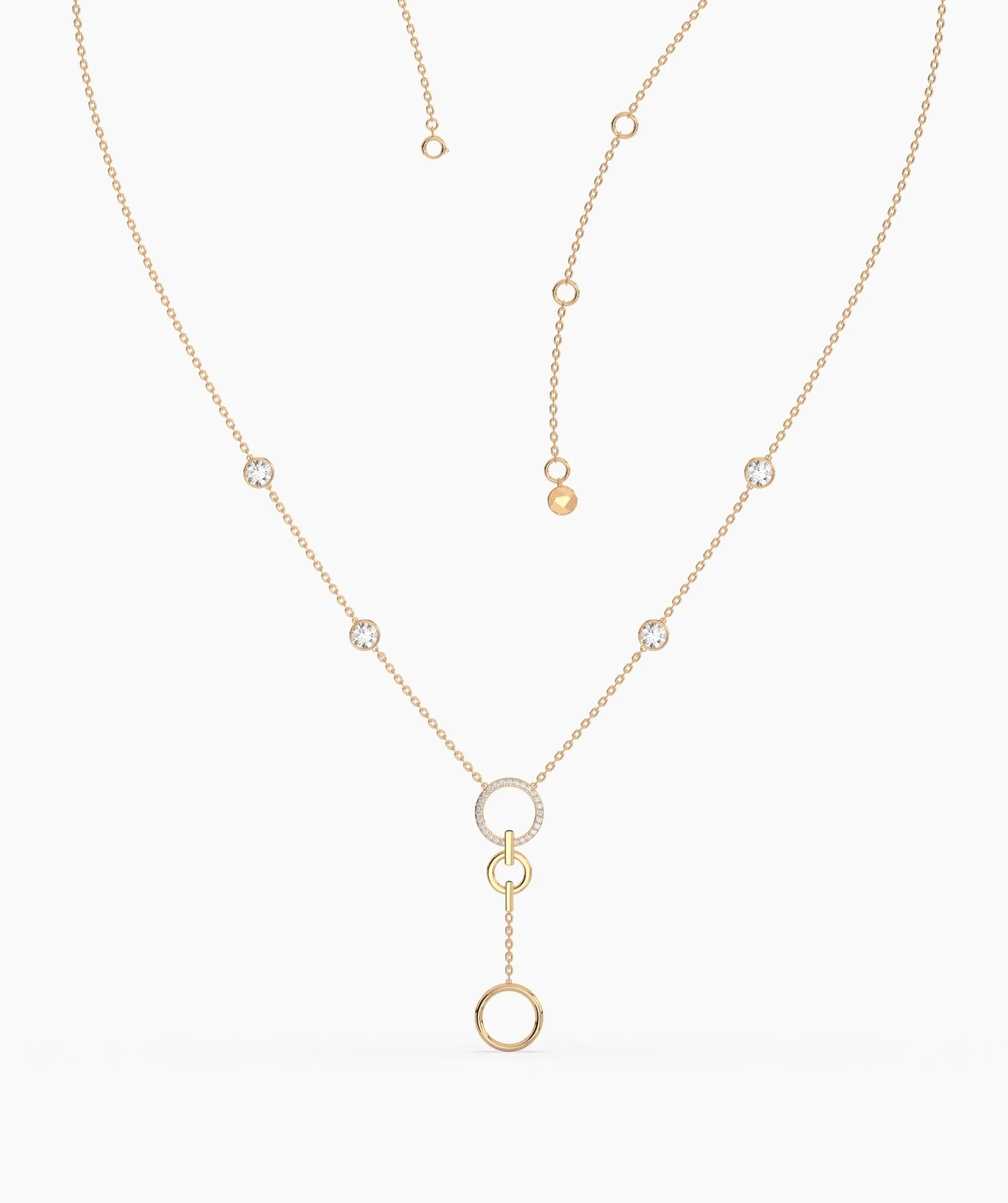Dainty Gold Lariat Necklace