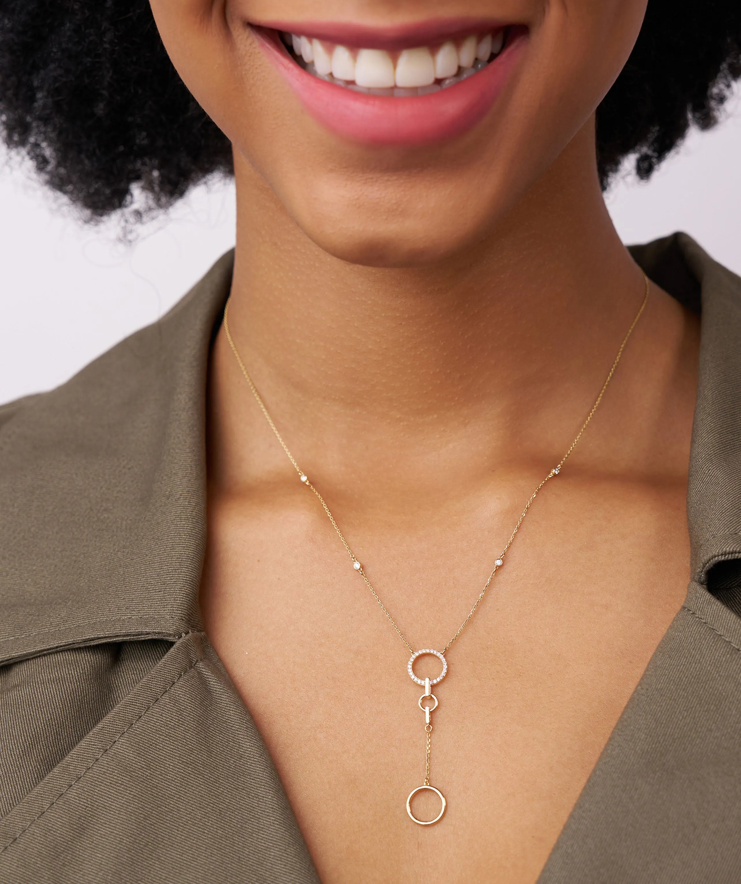 Dainty Gold Lariat Necklace