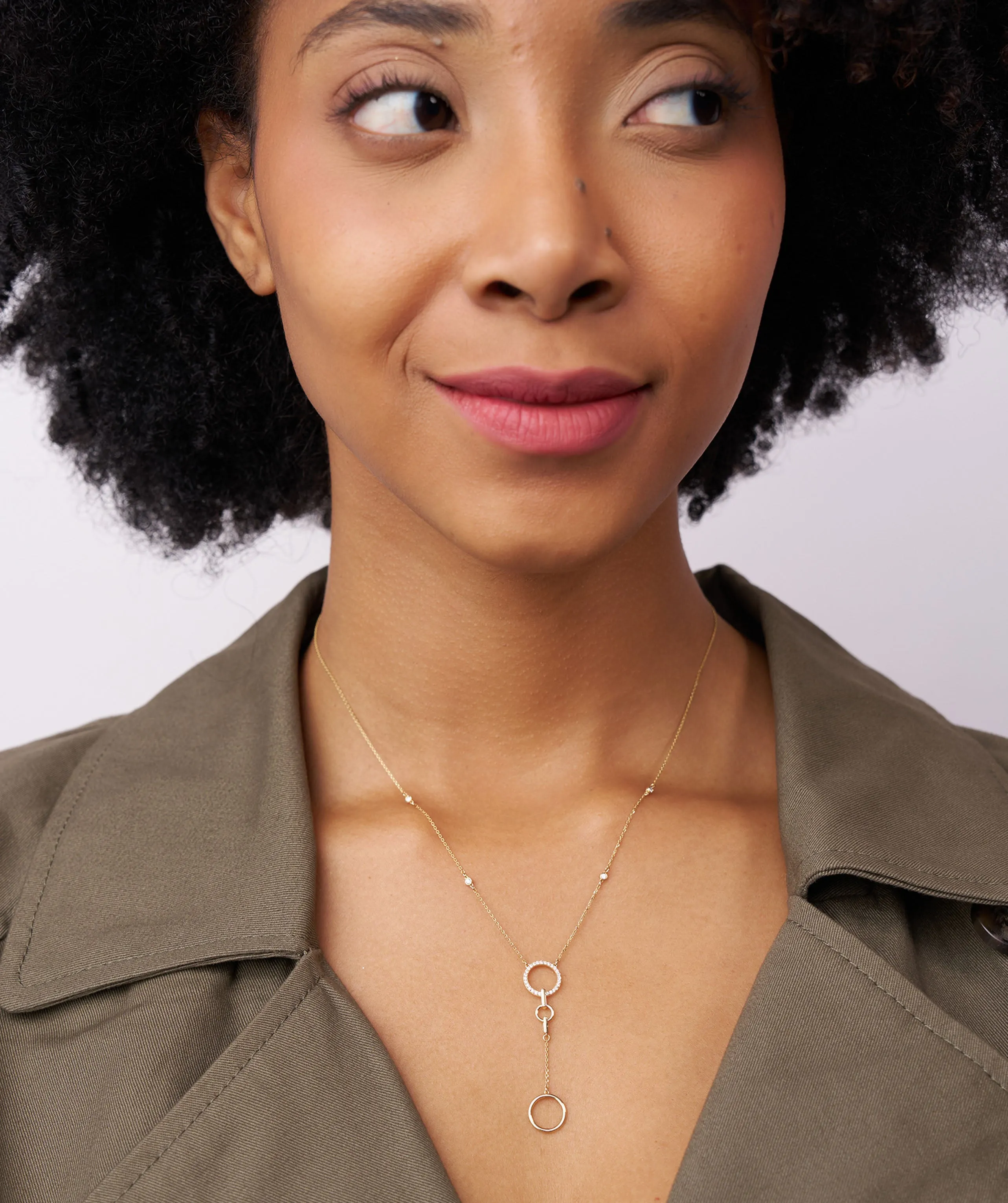 Dainty Gold Lariat Necklace