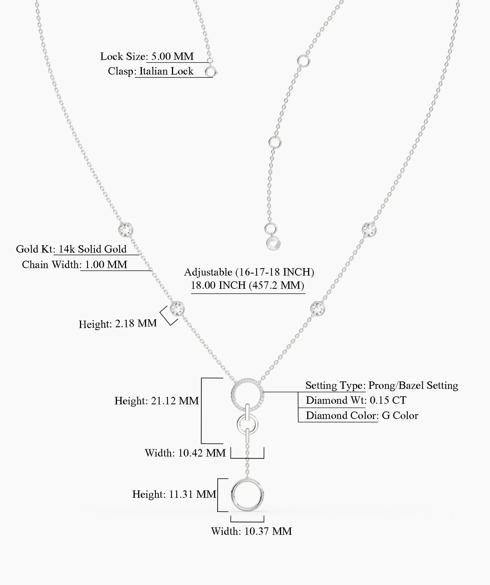 Dainty Gold Lariat Necklace