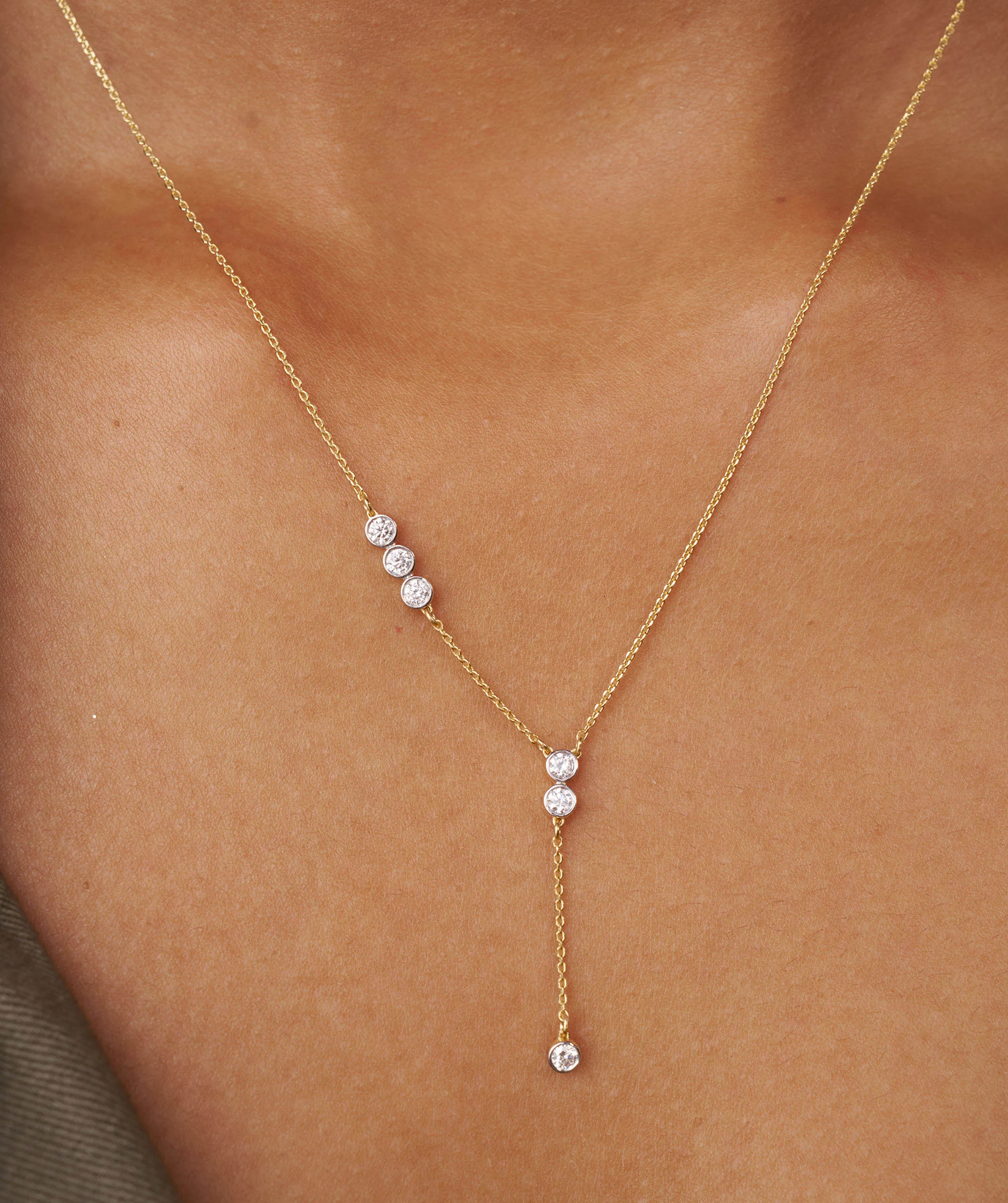Dainty Y-Drop Diamond Necklace