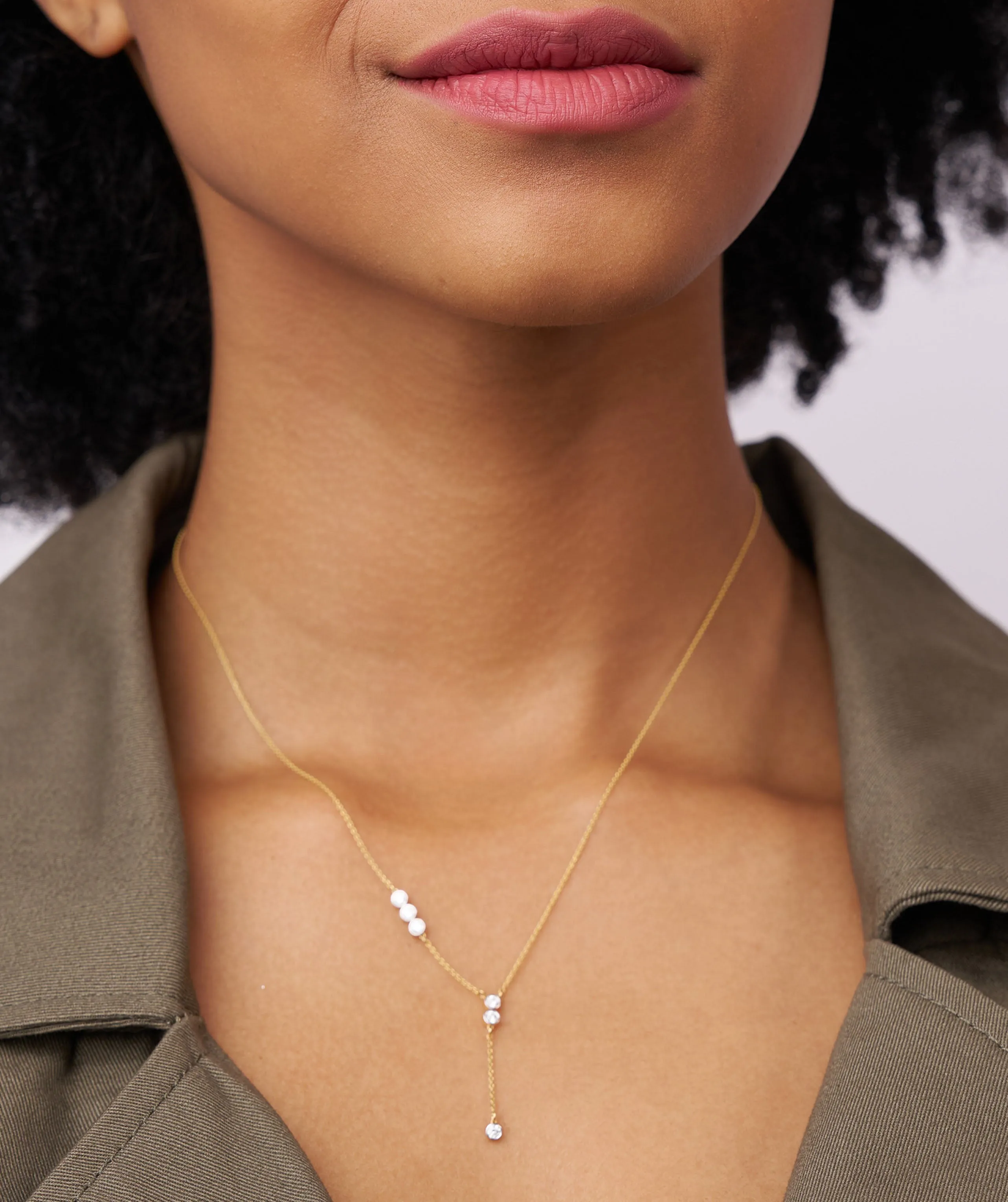 Dainty Y-Drop Diamond Necklace