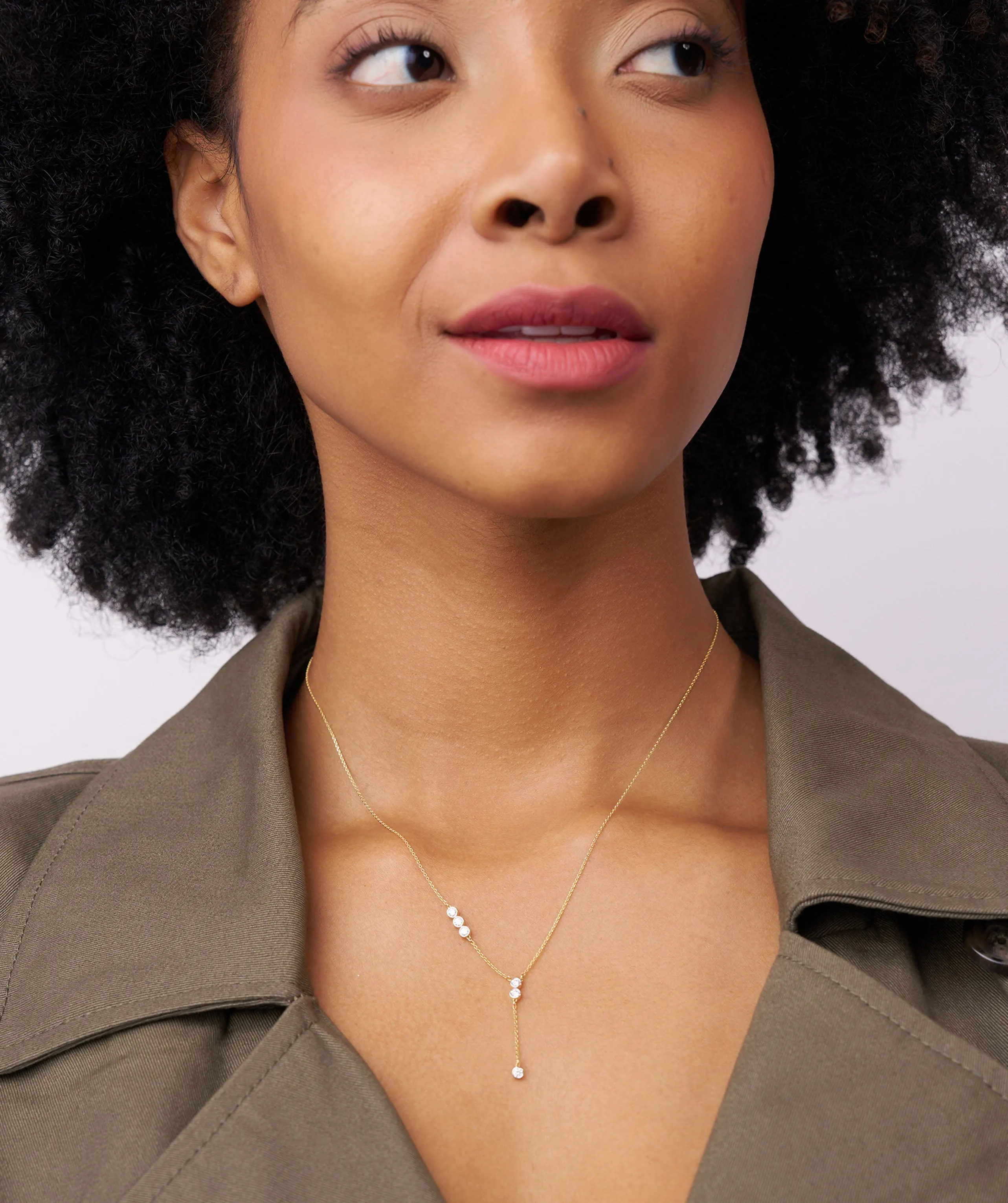 Dainty Y-Drop Diamond Necklace