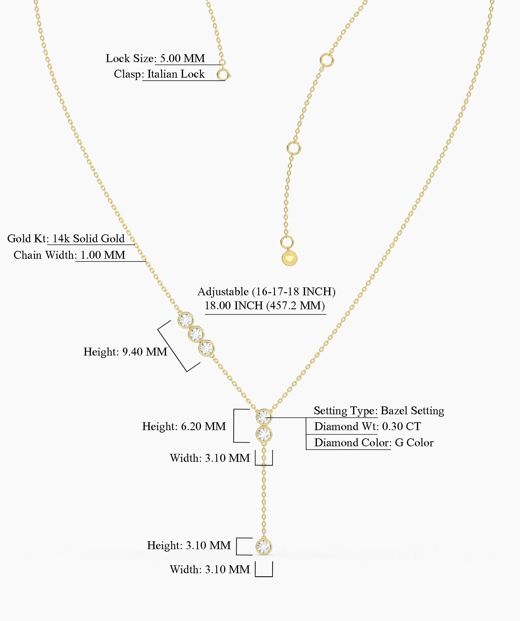 Dainty Y-Drop Diamond Necklace