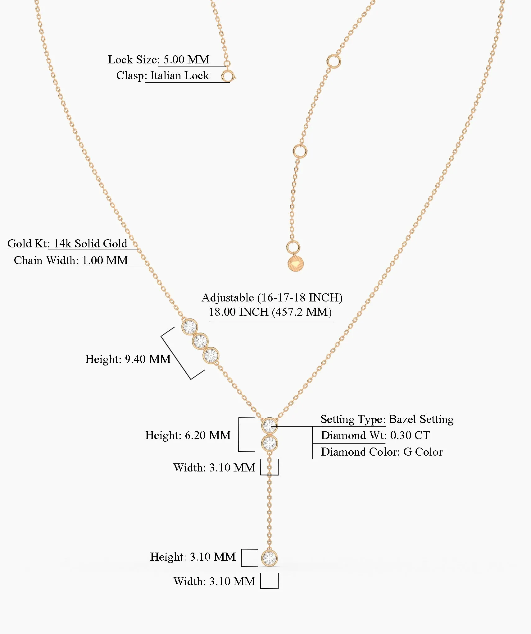 Dainty Y-Drop Diamond Necklace