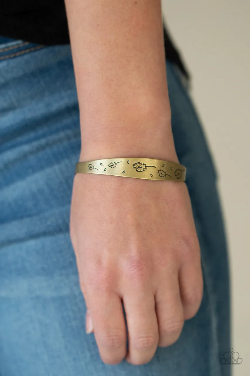Dandelion Dreamland Brass Paparazzi Bracelet