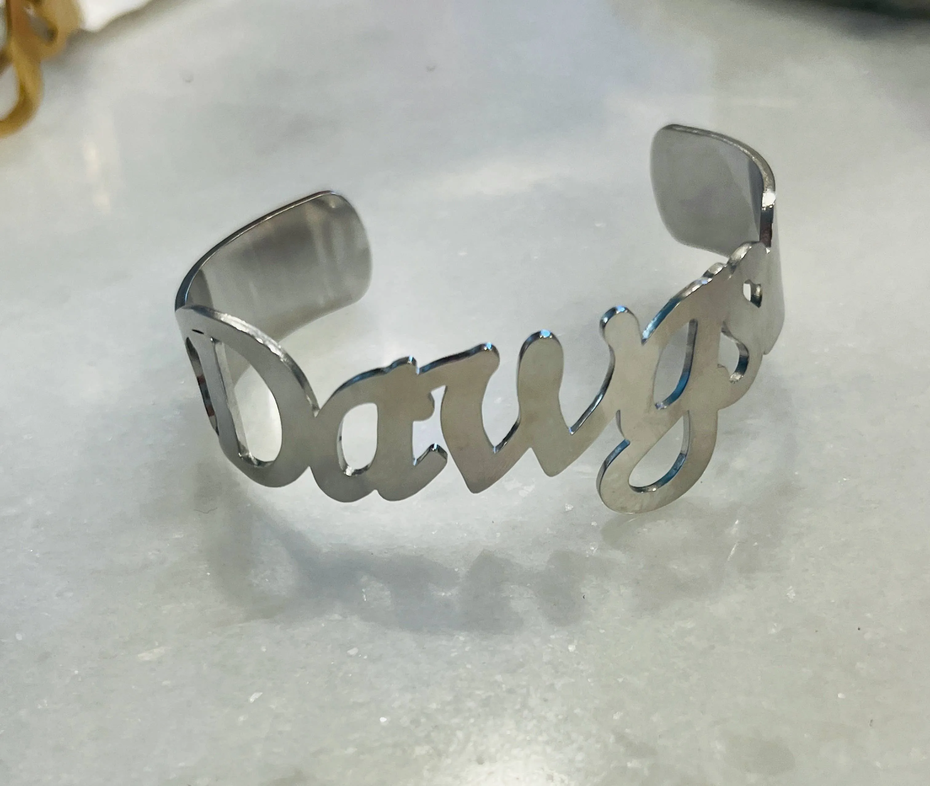 DAWGS Bangle Bracelets Medium script size Stainless Go Dawgs: Yellow Gold