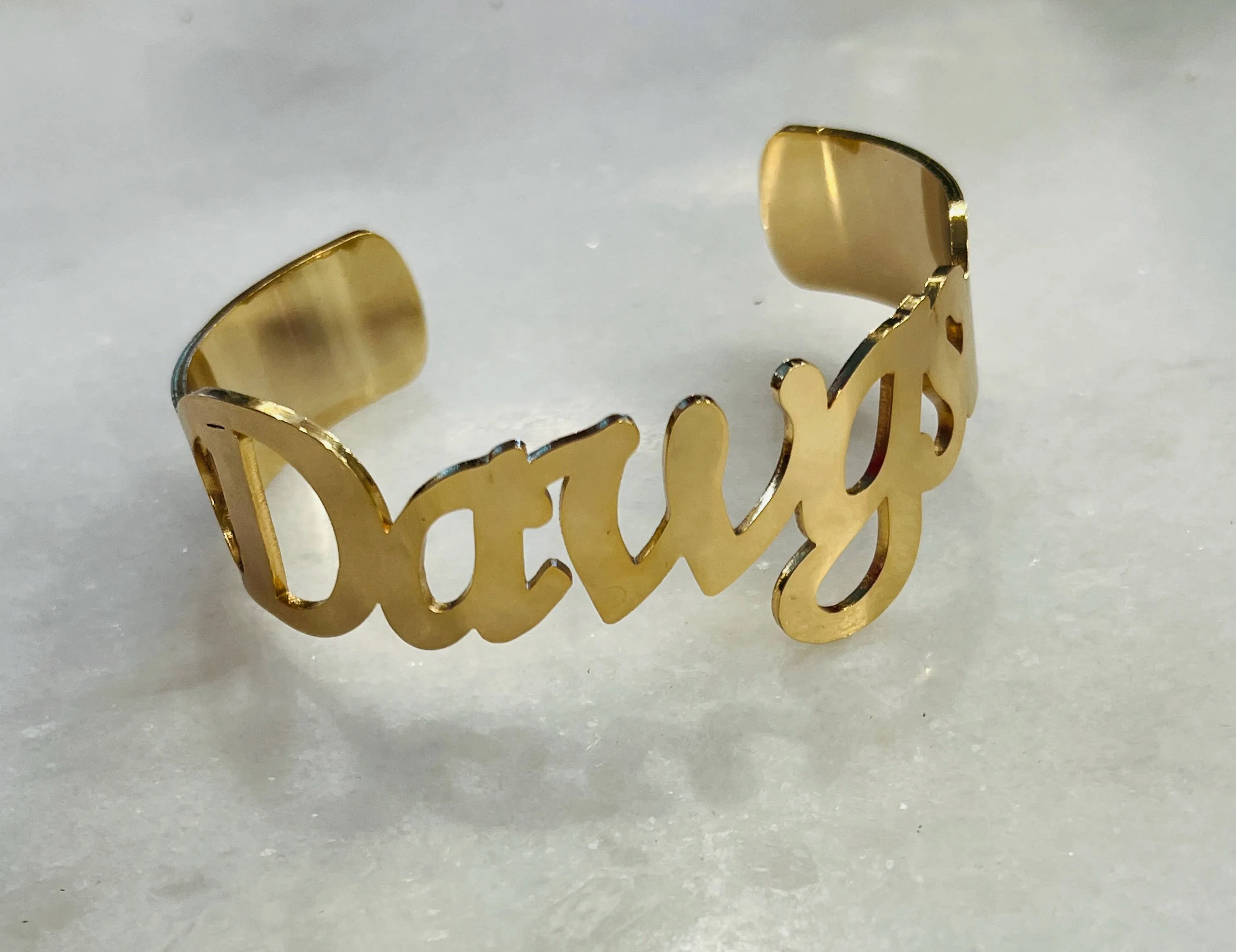 DAWGS Bangle Bracelets Medium script size Stainless Go Dawgs: Yellow Gold