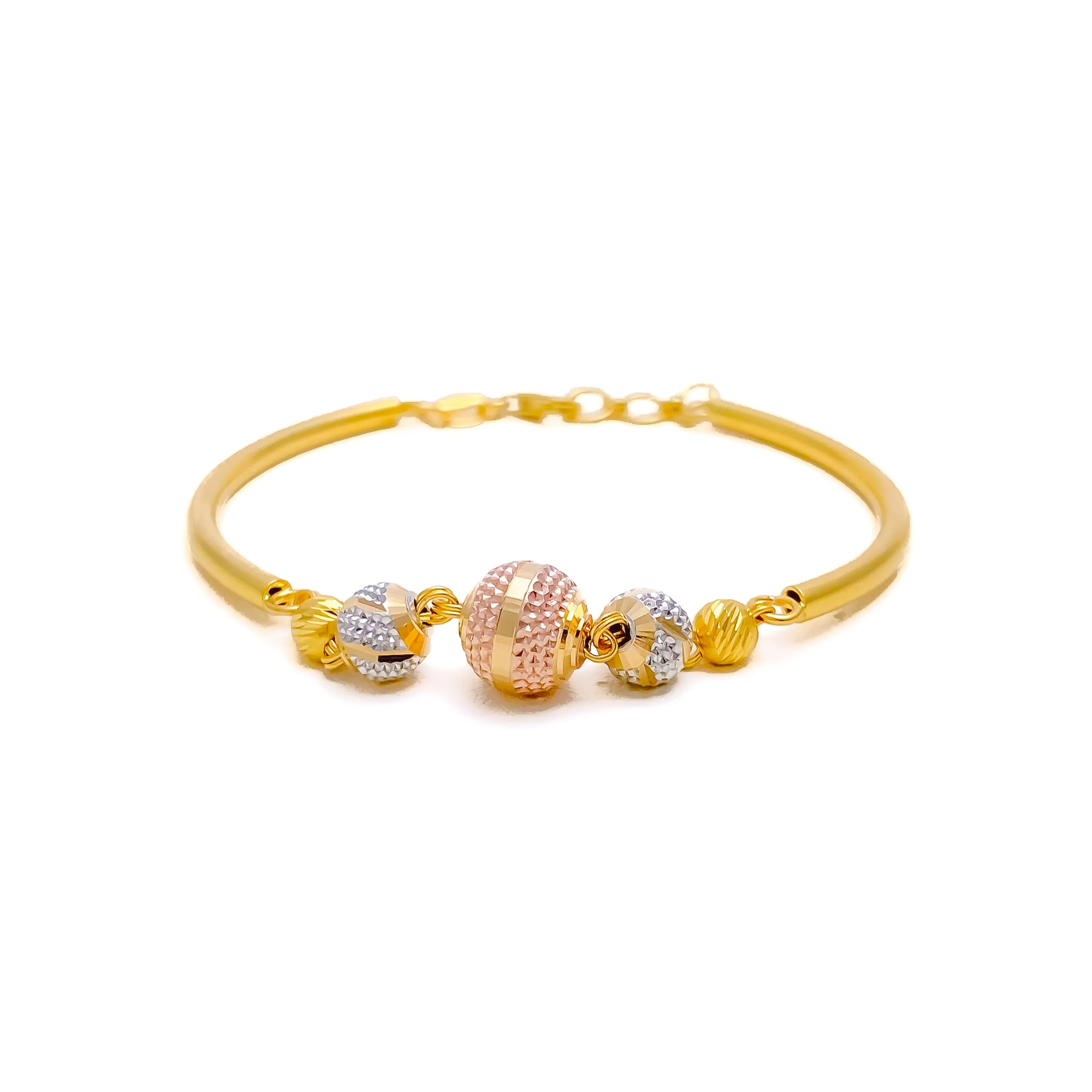 Dazzling Vibrant 22k Gold Orb Flexi Bangle Bracelet