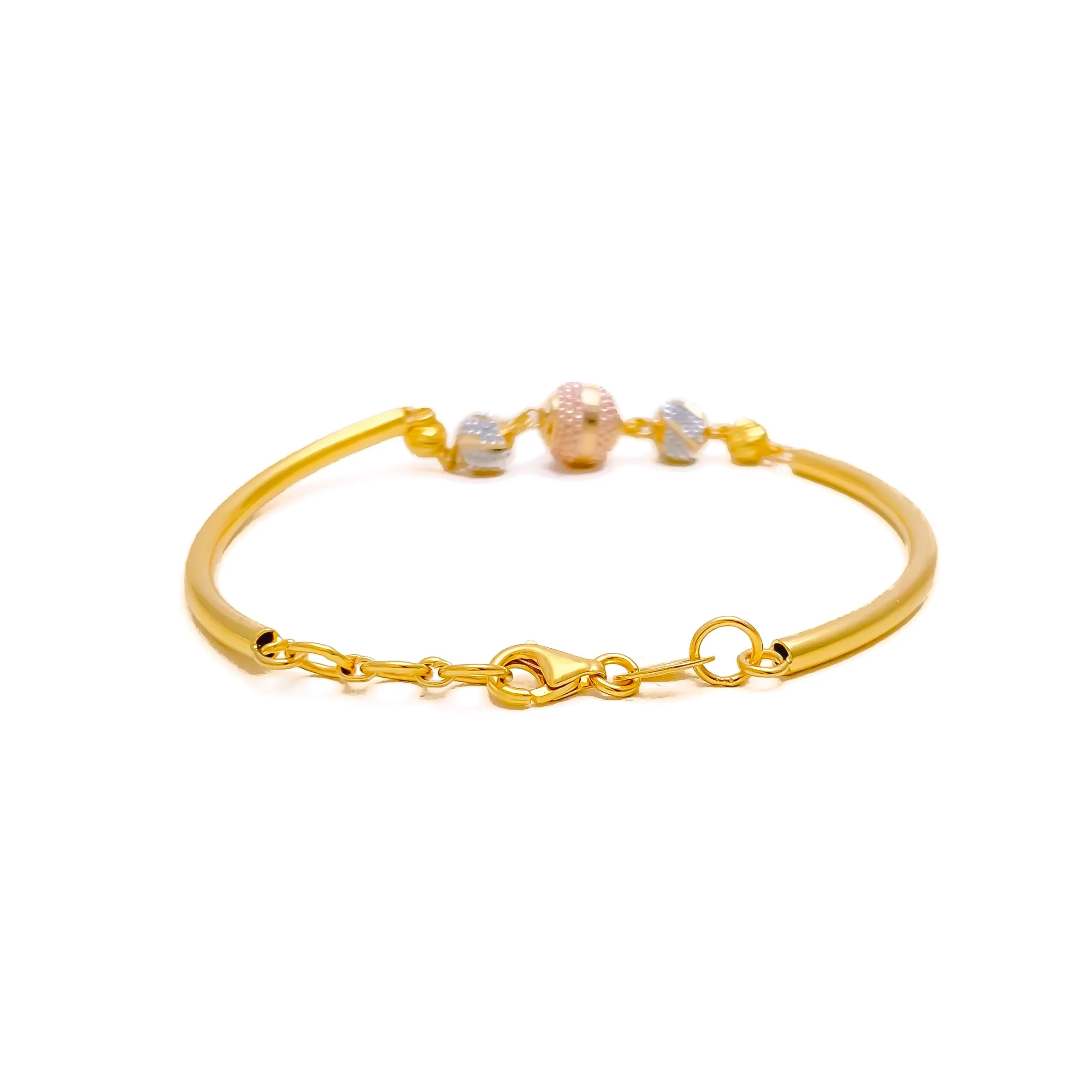 Dazzling Vibrant 22k Gold Orb Flexi Bangle Bracelet