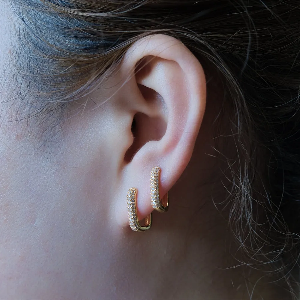 Detachable CZ Pearl Skull Hoop Earrings