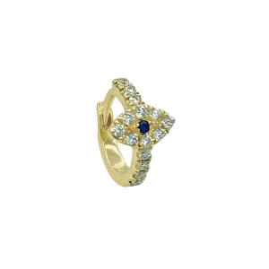 Diamond & Sapphire Evil Eye Hoops