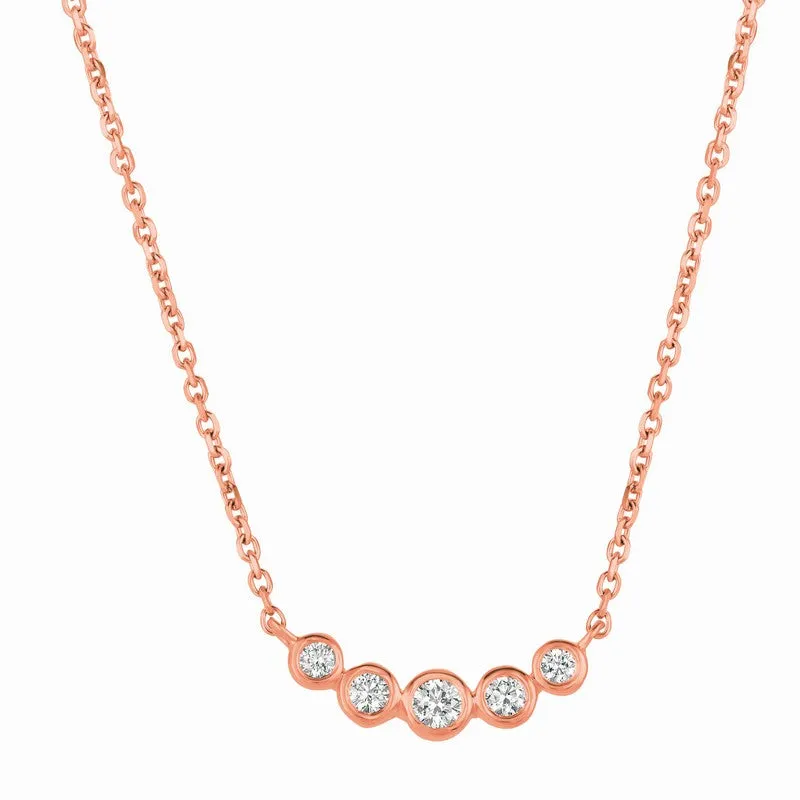 DIAMOND BEZEL SET NECKLACE 14K GOLD (0.33 CTW)