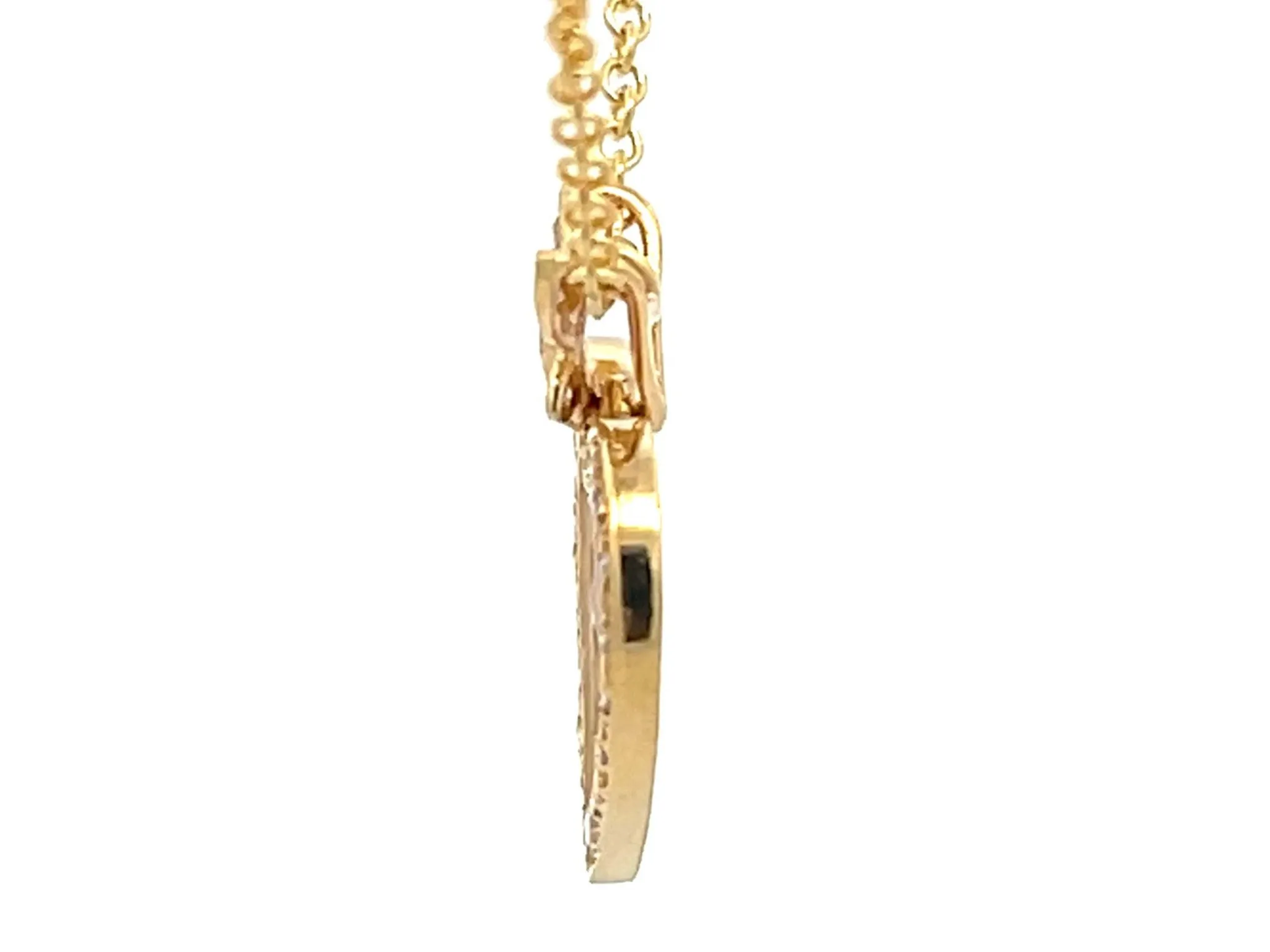 Diamond Butterfly Heart Necklace in 18k Yellow Gold