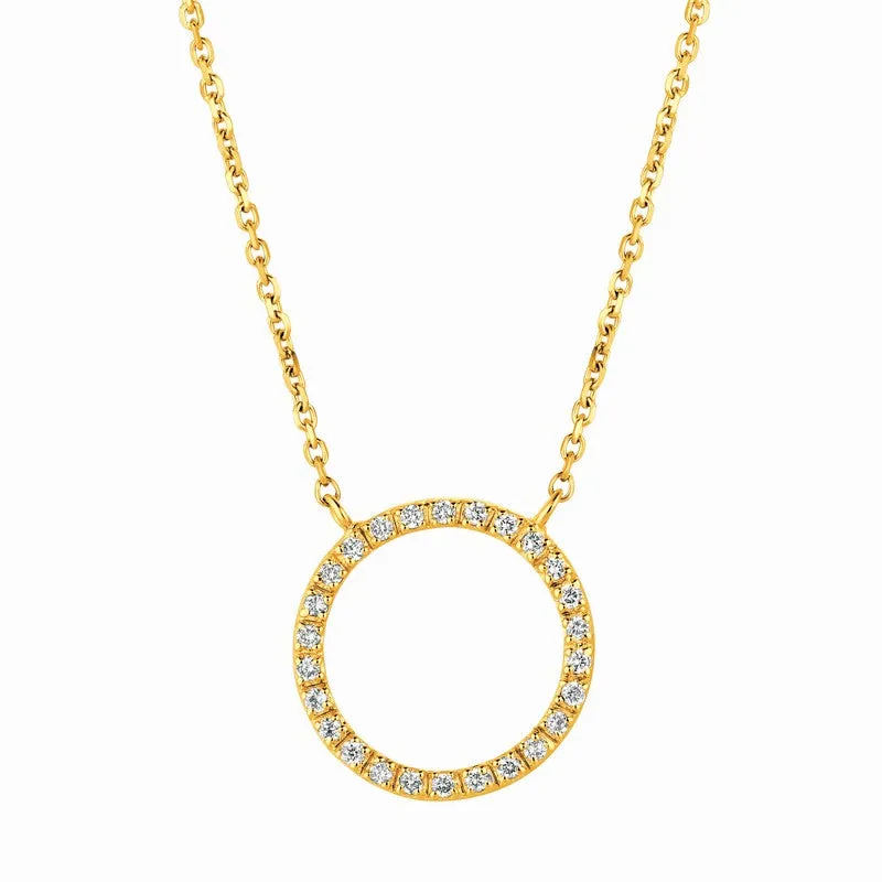 DIAMOND CIRCLE NECKLACE 14K GOLD (0.25 CTW)