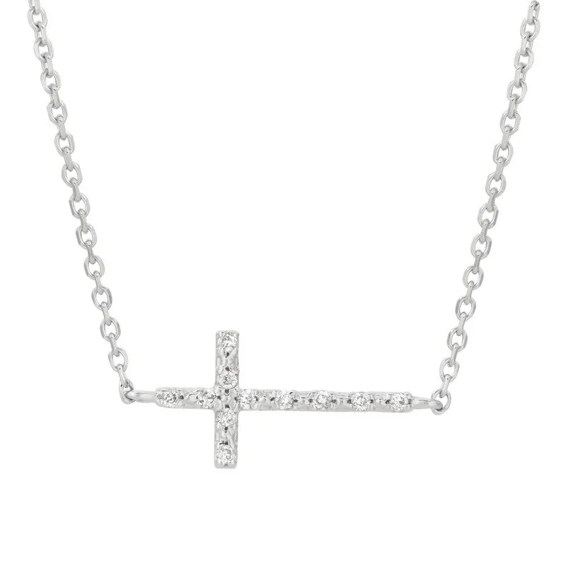 DIAMOND CROSS NECKLACE 14K GOLD (0.08 CTW)