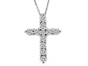 DIAMOND CROSS NECKLACE 14K GOLD (1.09 CTW) 1