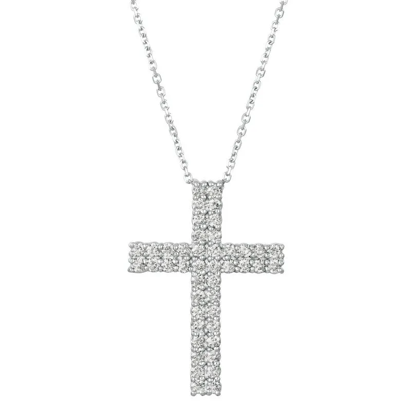 DIAMOND CROSS NECKLACE 14K GOLD (1.75 CTW)