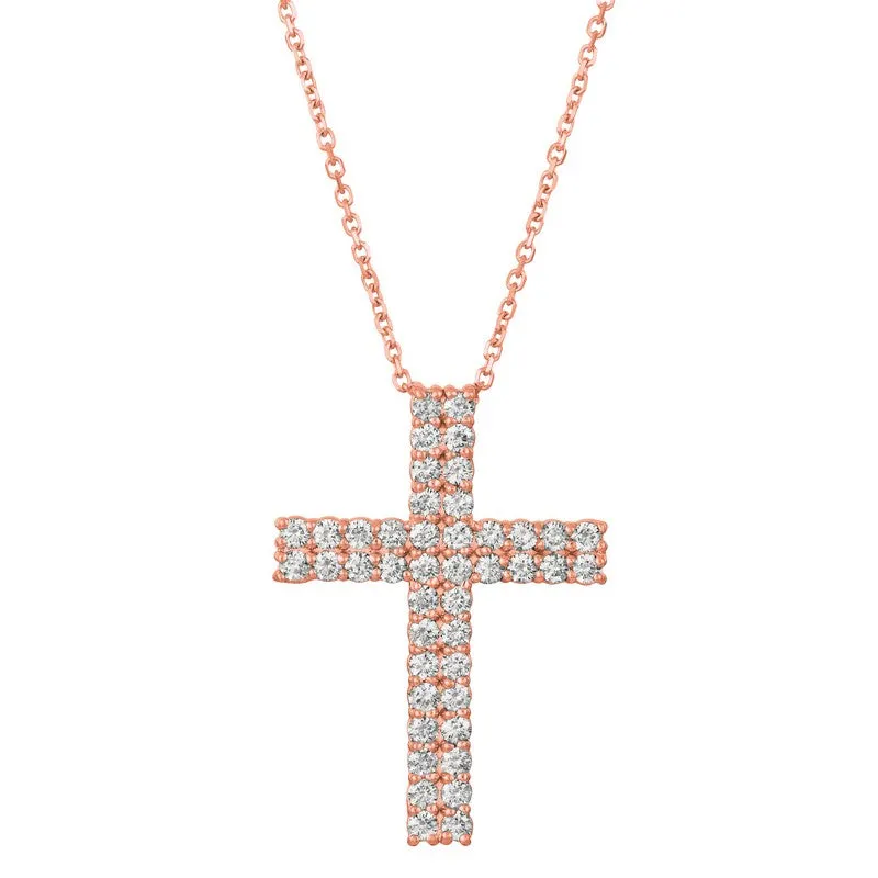 DIAMOND CROSS NECKLACE 14K GOLD (1.75 CTW)